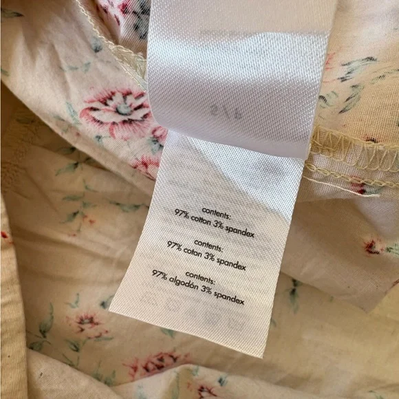 WeWoreWhat || Puff Sleeve Smocked Midi Dress in Dainty Floral Almond Milk Small - Picture 10 of 11